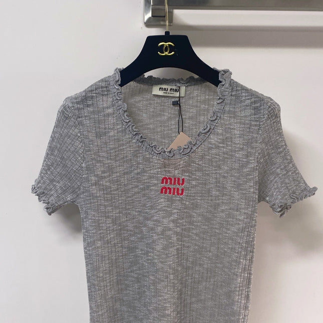 MIUMIU 26S SHORT-SLEEVED SWEATER STYLE 1136