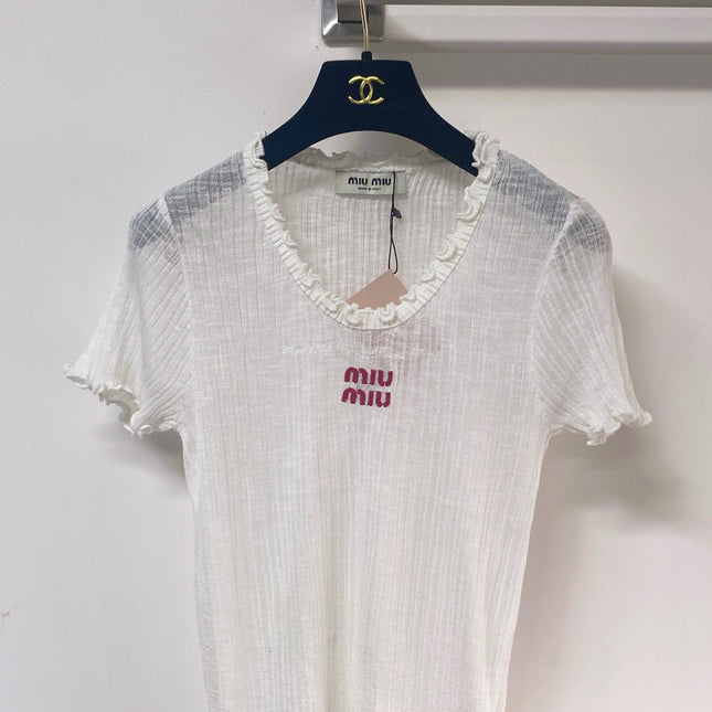 MIUMIU 26S SHORT-SLEEVED SWEATER STYLE 1135