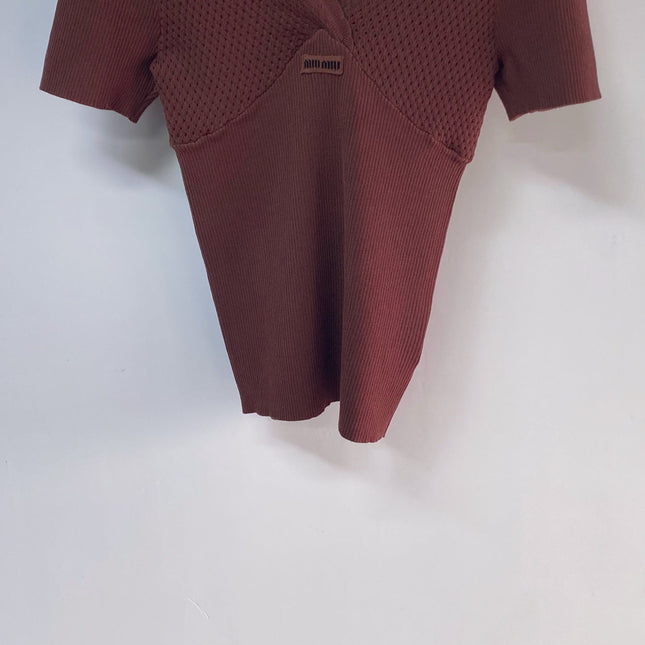 MIUMIU 26S SHORT-SLEEVED SWEATER STYLE 1141