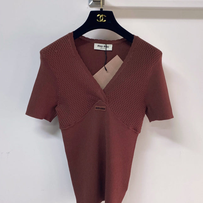 MIUMIU 26S SHORT-SLEEVED SWEATER STYLE 1141