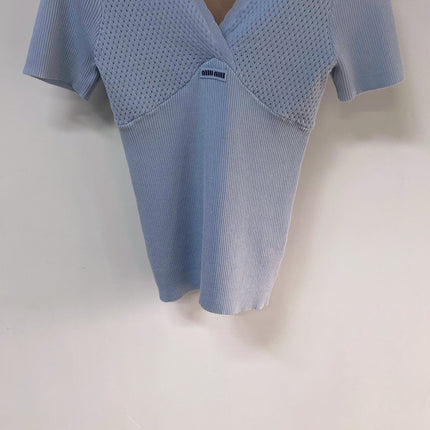 MIUMIU 26S SHORT-SLEEVED SWEATER STYLE 1140