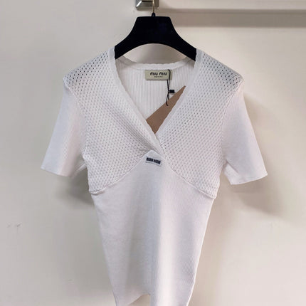 MIUMIU 26S SHORT-SLEEVED SWEATER STYLE 1139