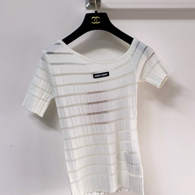 MIUMIU 26S SHORT-SLEEVED SWEATER STYLE 1126