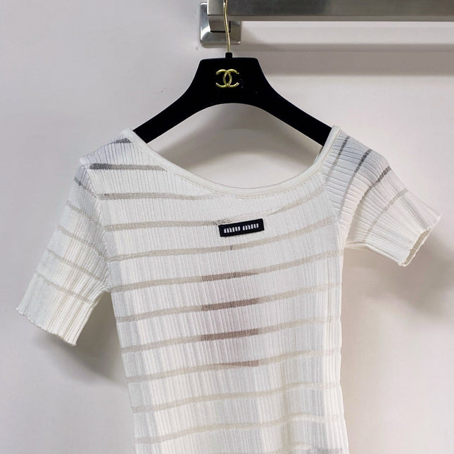 MIUMIU 26S SHORT-SLEEVED SWEATER STYLE 1126
