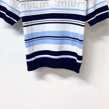 MIUMIU 26S SHORT-SLEEVED KNIT POLO SHIRT STYLE 1122