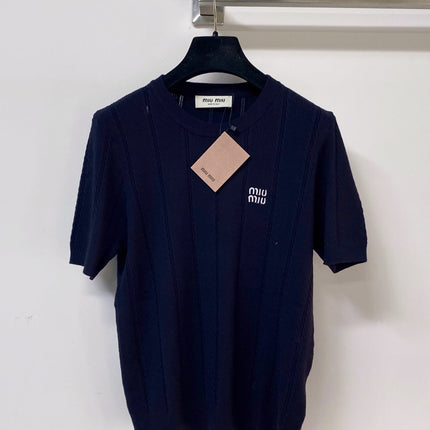MIUMIU 26S SHORT-SLEEVED SWEATER STYLE 1121