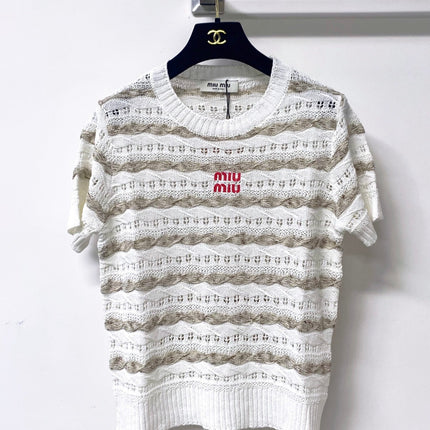 MIUMIU 26S SHORT-SLEEVED SWEATER STYLE 1045