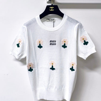 MIUMIU 26S SHORT-SLEEVED SWEATER STYLE 1049