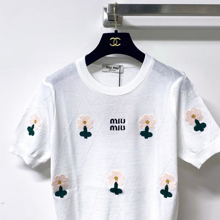 MIUMIU 26S SHORT-SLEEVED SWEATER STYLE 1049