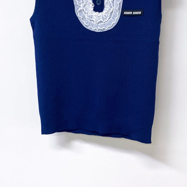MIUMIU 26S SLEEVELESS POLO TOP STYLE 1051
