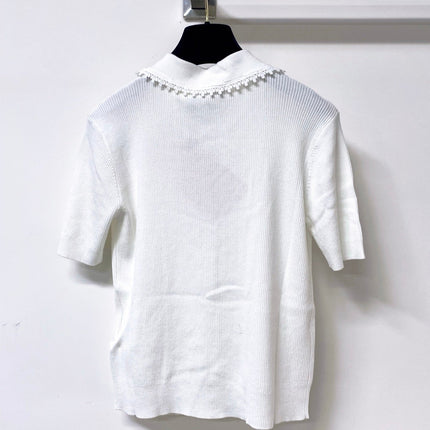 MIUMIU 26S SHORT-SLEEVED KNIT POLO SHIRT STYLE 1052