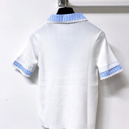 MIUMIU 26S SHORT-SLEEVED KNIT POLO SHIRT STYLE 1054