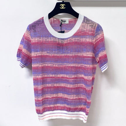 FENDI 26S SHORT-SLEEVE KNIT TOP 448