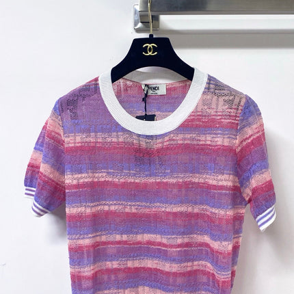 FENDI 26S SHORT-SLEEVE KNIT TOP 448