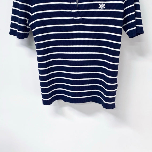 CELINE 26S STRIPED SHORT-SLEEVE POLO SHIRT 490