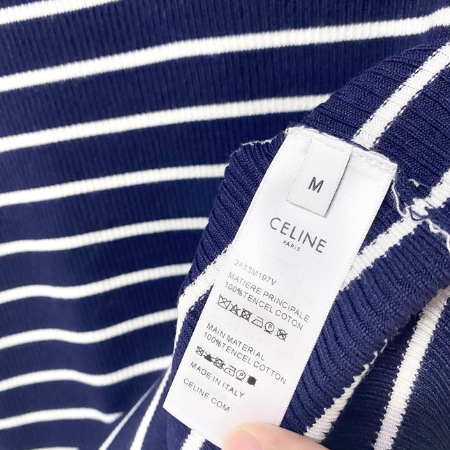 CELINE 26S STRIPED SHORT-SLEEVE POLO SHIRT 490