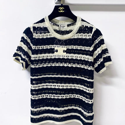 CELINE 26S SHORT-SLEEVE KNIT TOP 487