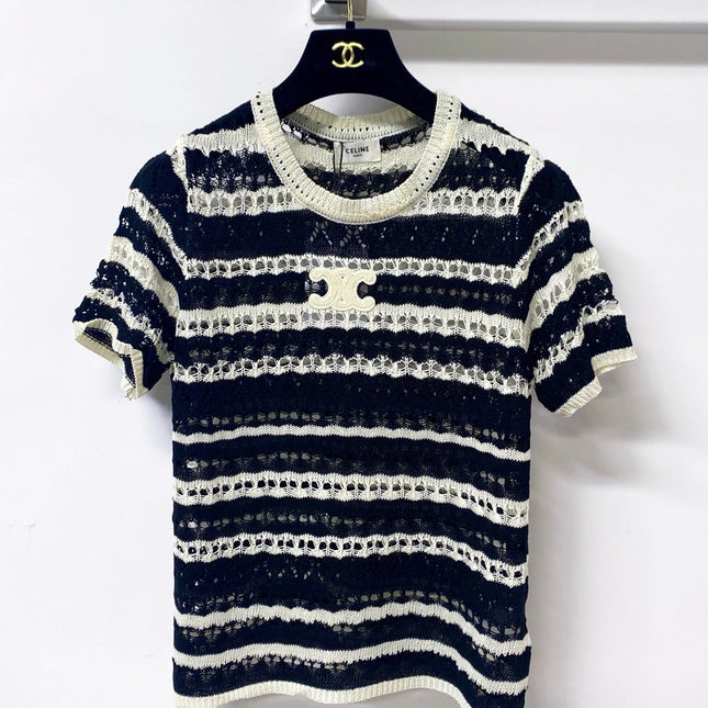 CELINE 26S SHORT-SLEEVE KNIT TOP 487