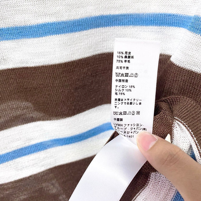 CELINE 26S STRIPED KNIT POLO TOP 327