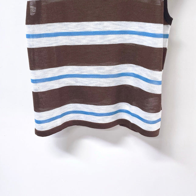 CELINE 26S STRIPED SLEEVELESS POLO SHIRT 481