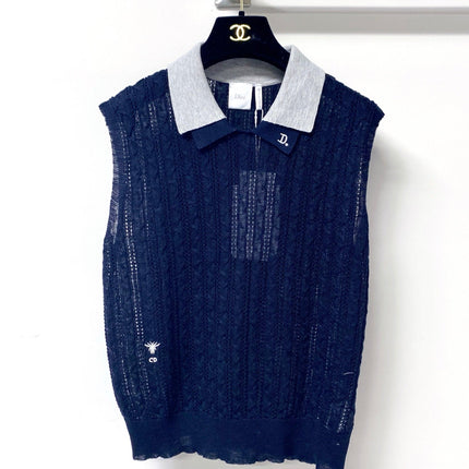 DIOR 26S SLEEVELESS KNIT POLO SHIRT 1287