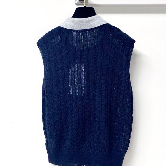 DIOR 26S SLEEVELESS KNIT POLO SHIRT 1287