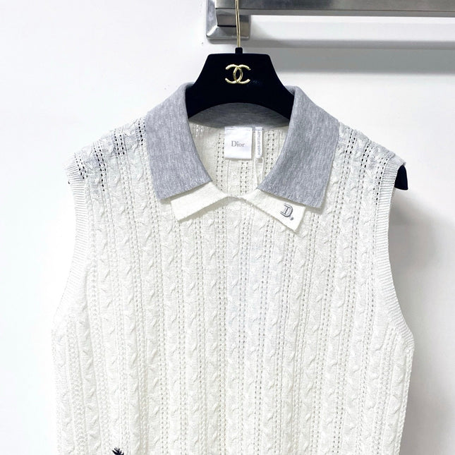 DIOR 26S SLEEVELESS KNIT POLO SHIRT 1286