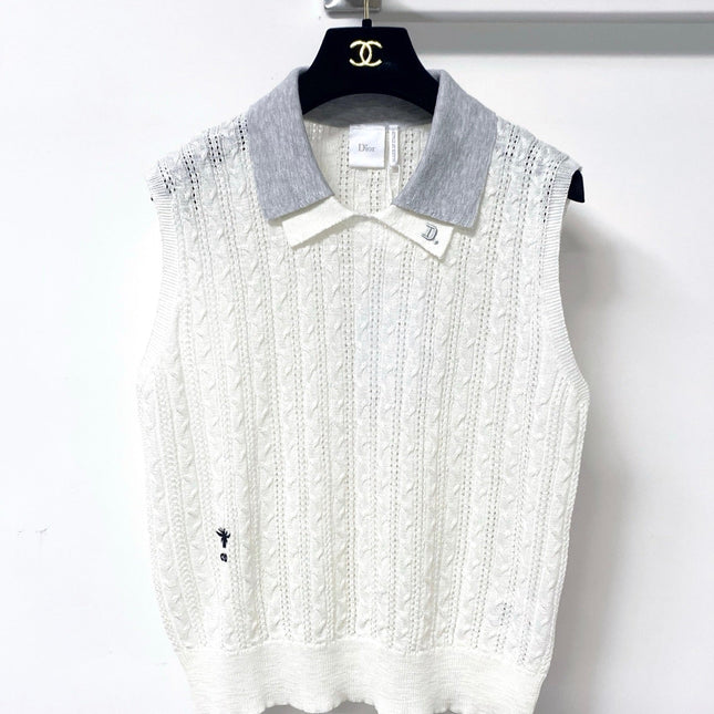 DIOR 26S SLEEVELESS KNIT POLO SHIRT 1286