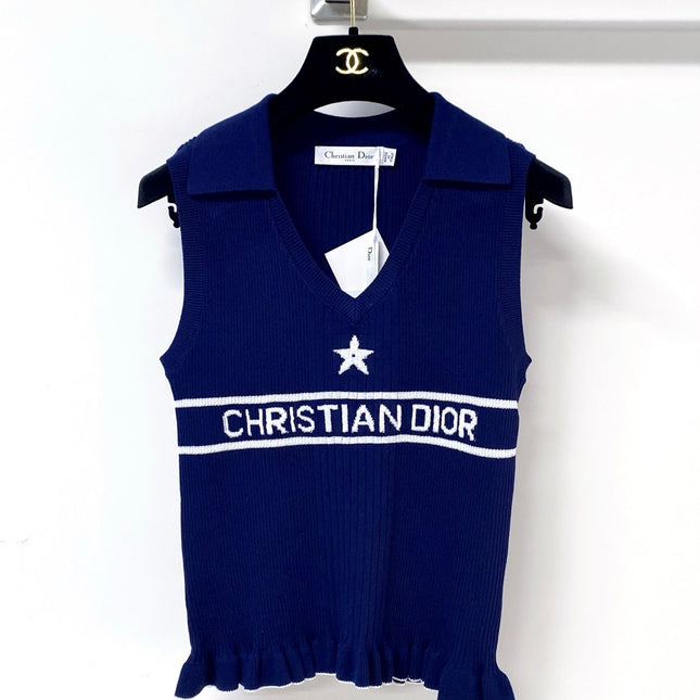 DIOR 26S SLEEVELESS KNIT POLO SHIRT 1290