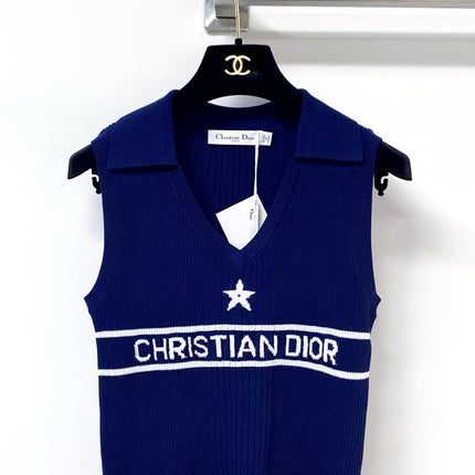 DIOR 26S SLEEVELESS KNIT POLO SHIRT 1290