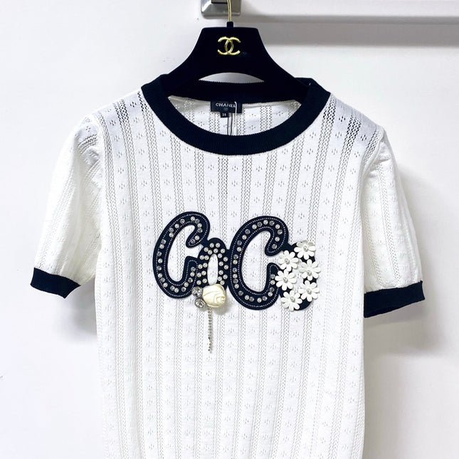 CHANEL 26S SHORT-SLEEVE KNIT TOP STYLE 1170