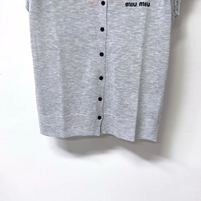 MIUMIU 26S SLEEVELESS KNIT POLO TOP 1167