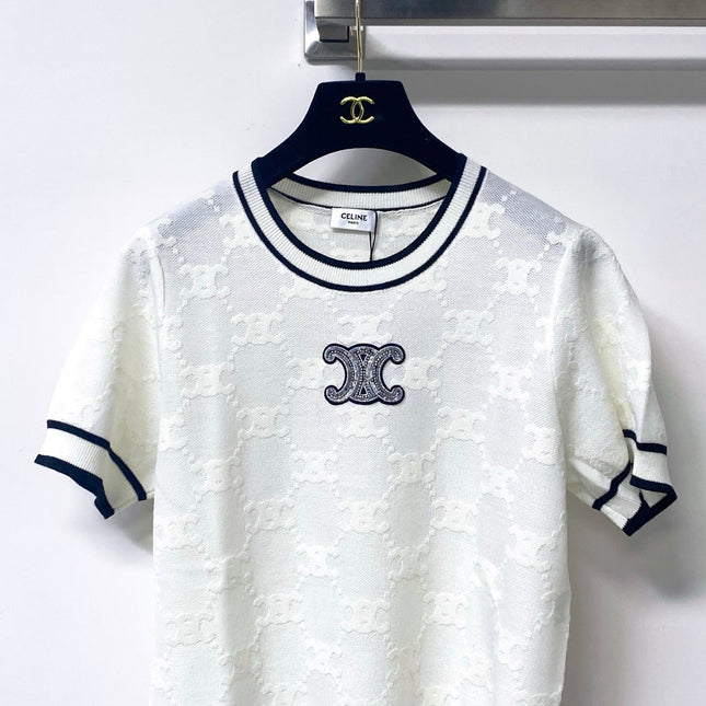 CELINE 26S SHORT-SLEEVE KNIT TOP 476