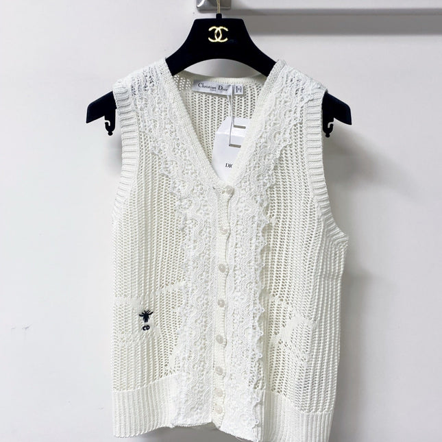 DIOR 26S V-NECK SLEEVELESS KNIT TOP 1243