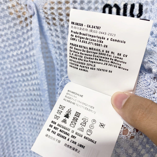 MIUMIU 26S CAMI TOP & OPEN KNIT CROPPED CARDIGAN SET 1173