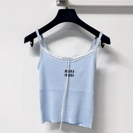 MIUMIU 26S CAMI TOP & OPEN KNIT CROPPED CARDIGAN SET 1173