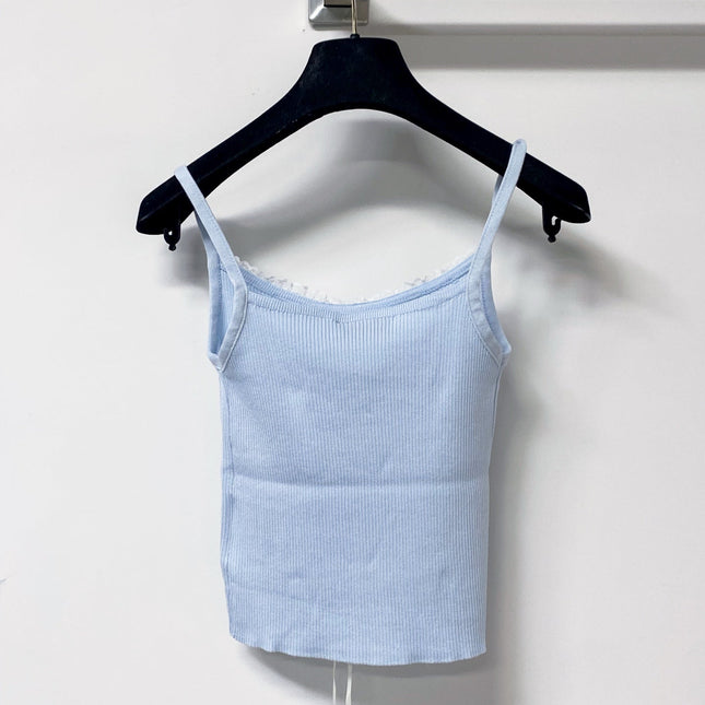 MIUMIU 26S CAMI TOP & OPEN KNIT CROPPED CARDIGAN SET 1173
