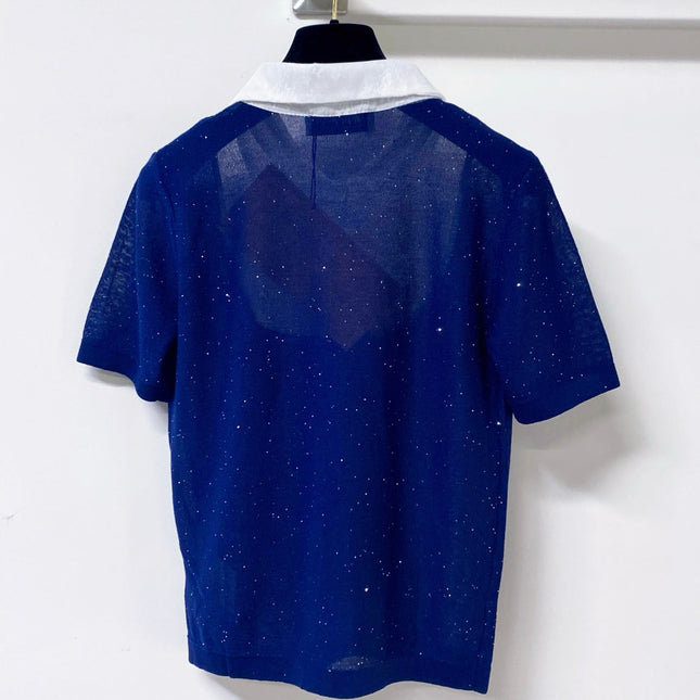 MIUMIU 26S RUFFLED COLLAR POLO SHIRT 1154