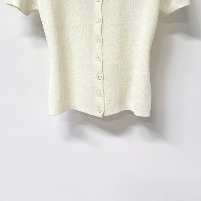 MIUMIU 26S SHORT SLEEVE KNIT CARDIGAN TOP 1240