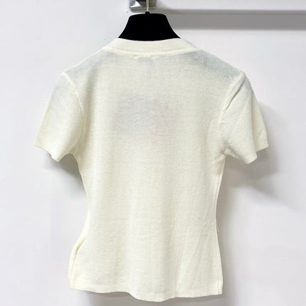 MIUMIU 26S SHORT SLEEVE KNIT CARDIGAN TOP 1240