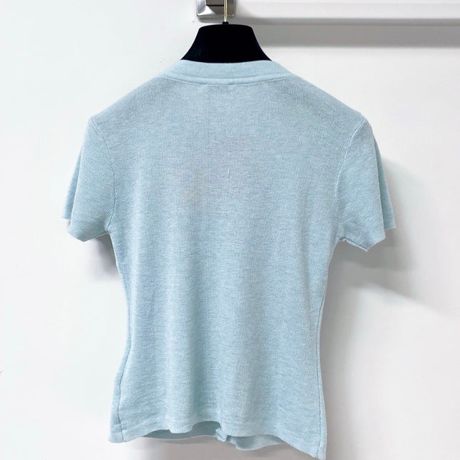 MIUMIU 26S SHORT SLEEVE KNIT CARDIGAN TOP 1239