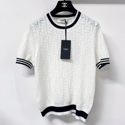 FENDI 26S SHORT-SLEEVE KNIT TOP 229