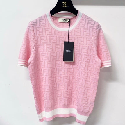 FENDI 26S SHORT-SLEEVE KNIT TOP 230