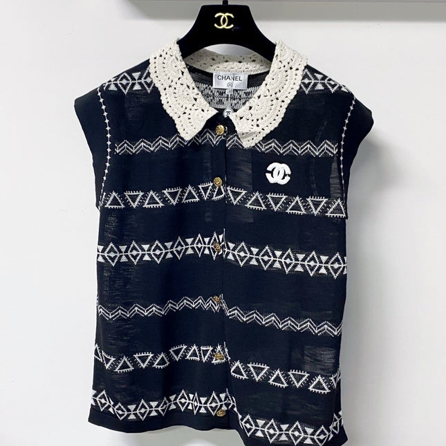 CHANEL 26S LACE-TRIM TANK TOP 1469