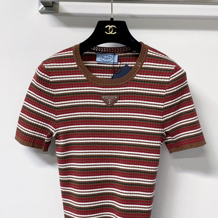 PRADA 26S SHORT-SLEEVE KNIT SWEATER STYLE 955