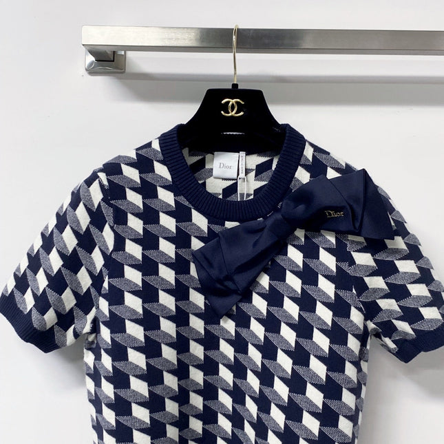 DIOR 26S SHORT-SLEEVE KNIT SWEATER 1403