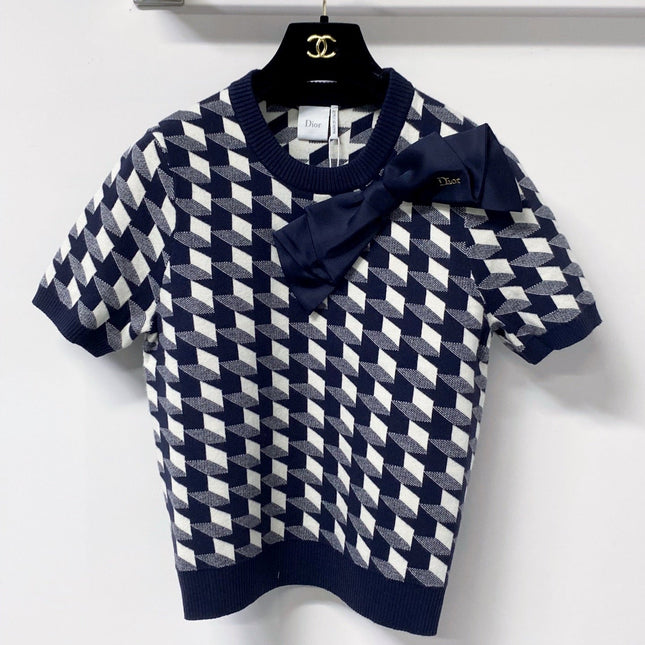 DIOR 26S SHORT-SLEEVE KNIT SWEATER 1403