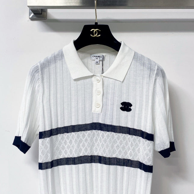 CHANEL 26S SHORT-SLEEVE KNIT POLO 1308