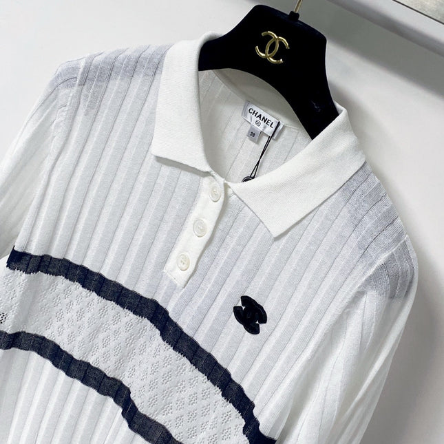 CHANEL 26S SHORT-SLEEVE KNIT POLO 1308