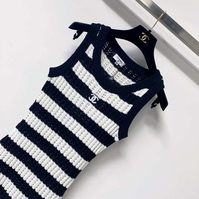 CHANEL 26S STRIPED KNIT DRESS 1297